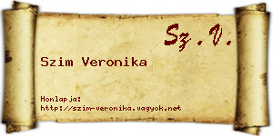 Szim Veronika névjegykártya